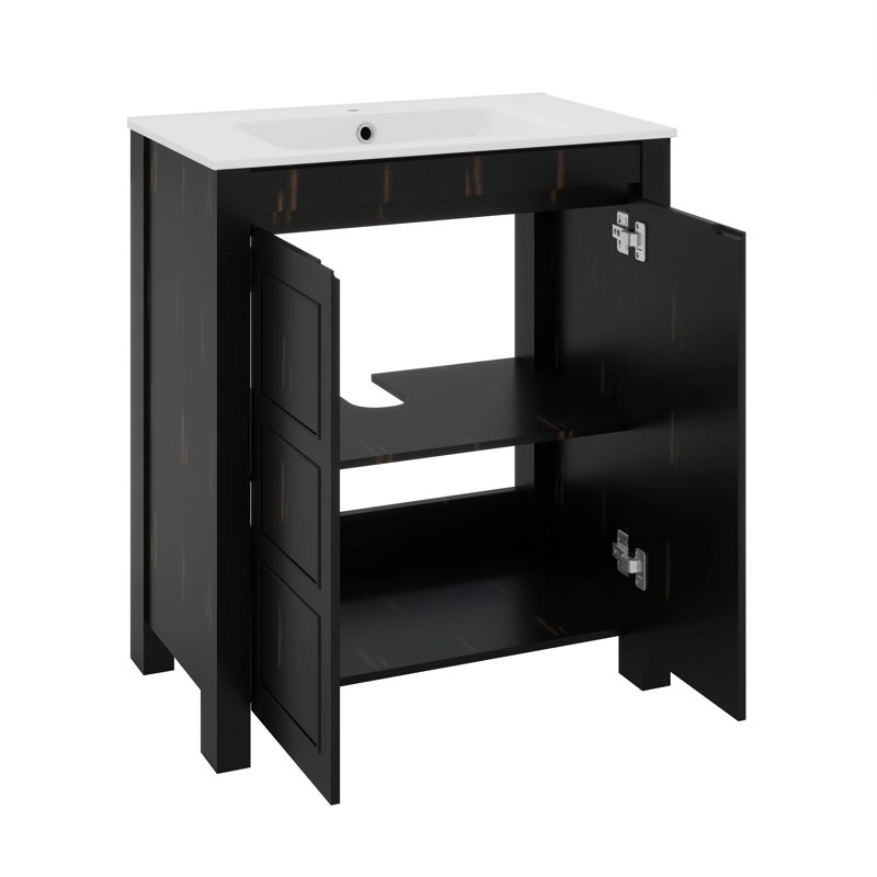 Meuble-lavabo 30 po avec lavabo en céramique, Espresso