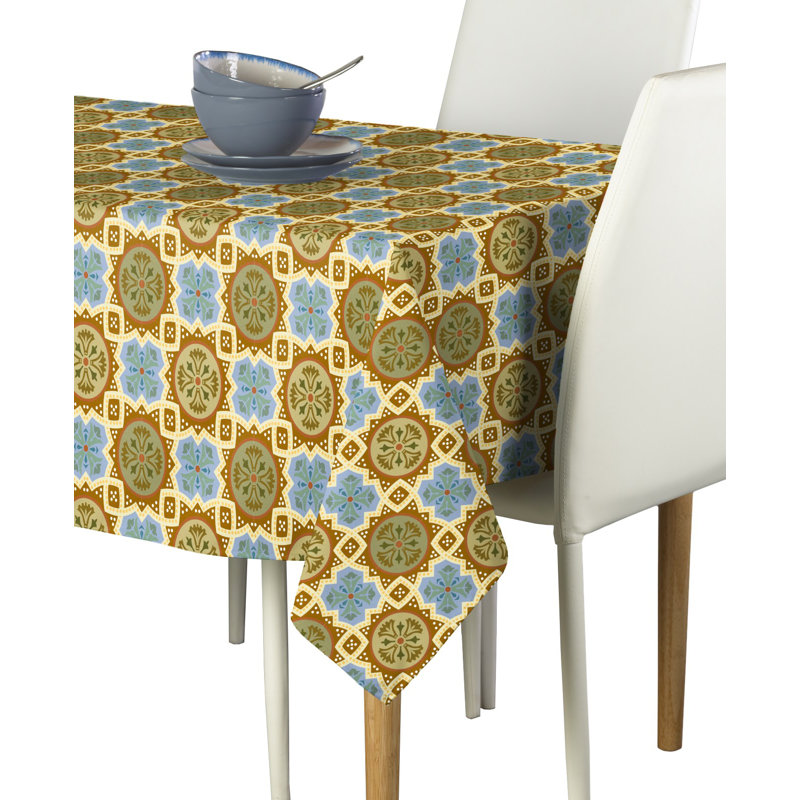 Arazia Medallion Mosaic Tablecloth, 120" L x 60" W
