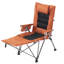 Fauteuil inclinable orange, chaise de camping pour l'extérieur, chaise de plage et de camping pliante avec repose-pieds