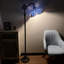 Lampe sur pied Gamez Tiffany en verre teinté bleu baroque lavande réglable 63 po H
