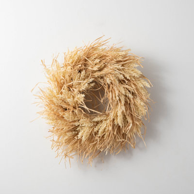 Dried-Look Autumn Grass Raffia & Fall Berry Front Door Wreath