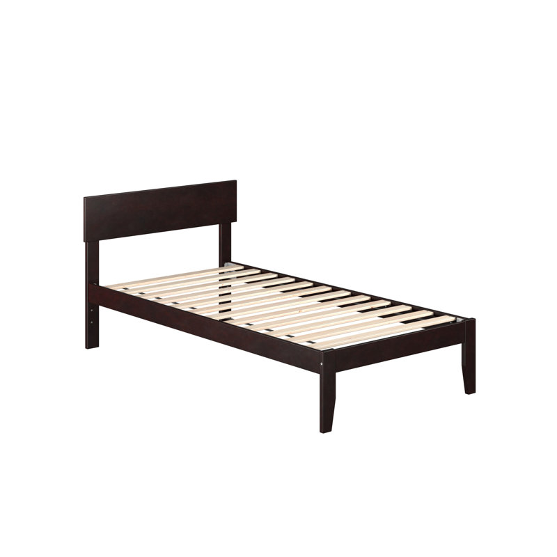 Farrah Solid Hardwood Platform Bed , Twin, Espresso