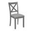 Ensemble de table et chaises de salle à manger en bois massif 7 pièces, table moderne de 58,5 pouces avec 6 chaises rembourrées (style X-Back) pour la cuisine, la salle à manger, gris