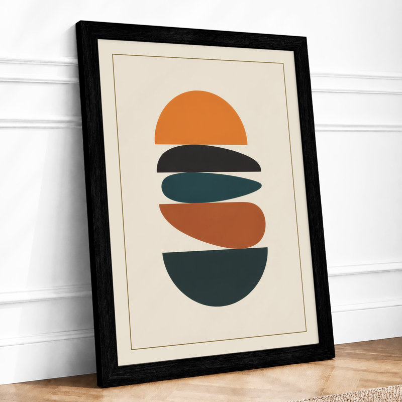 Balanced Forms Geometric - Framed Print, A3 - 42.0 x 29.7 cm, Black