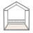 Queen Size Wooden House Bed With Headboard,Gray-1387314132