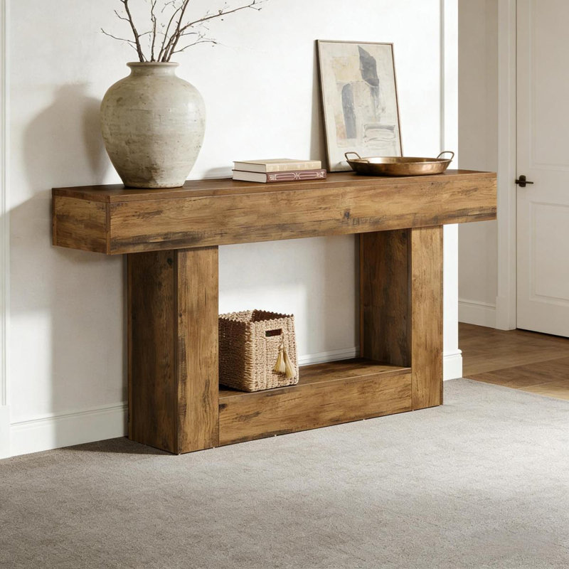 2Tier Hall Table, Canapé, Console, Brun rustique