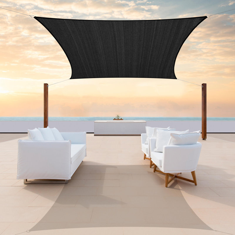 Colourtree Customize Rectangle Shade Sail sq 18 ft. x 18 ft., Black, 18 ft. x 18 ft.