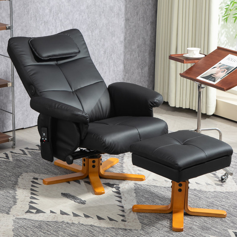 Shavondra Standard Recliner with Massager, Black