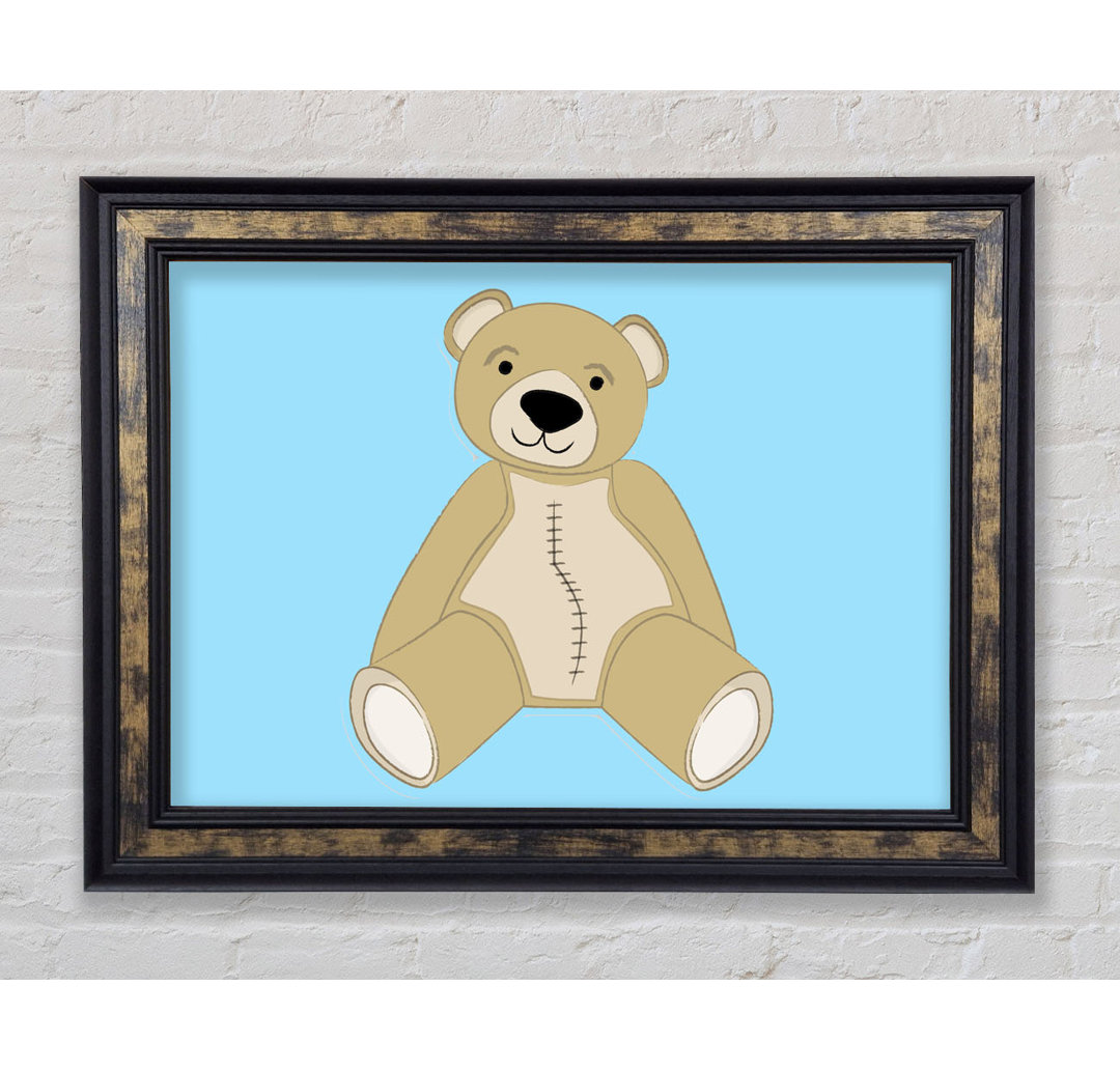 Stitched Up Teddy Baby Blue - Einzelner Bilderrahmen Kunstdrucke