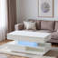 Table basse à plateau relevable avec compartiment caché, 2 tiroirs de rangement et lumières DEL réglables-1648958383