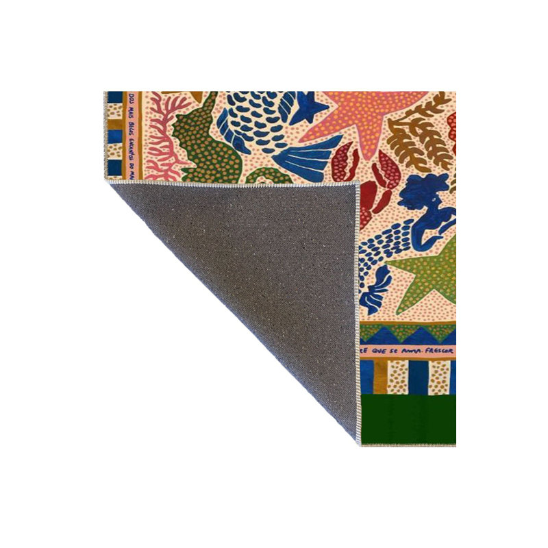Tapis tissé à motif d'étoile de mer lavable, Tapis de couloir 3 pi 3 po x 9 pi 10 po