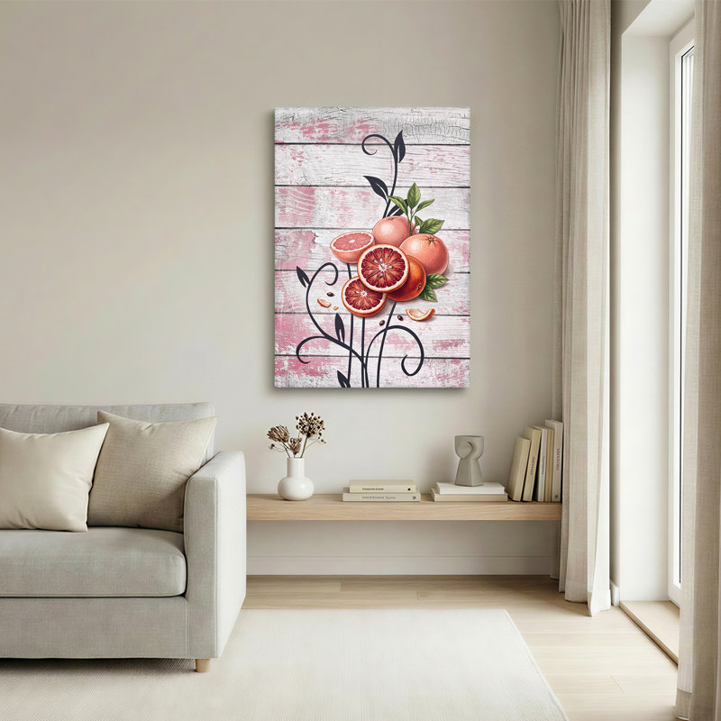 Art mural sur toile en bois rose patiné, 18"H x 12"W