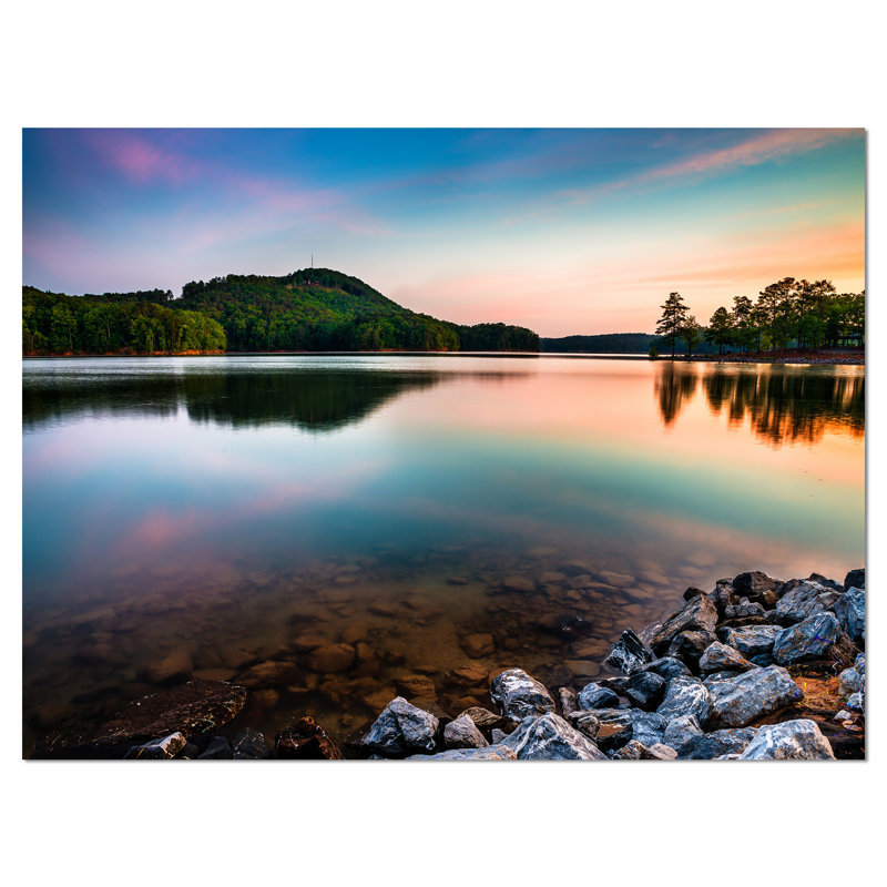 «Lake Allatoona at Red Top Mountain», reproduction de photo sur toile tendue, H 30 po x l 40 po x P 1 po