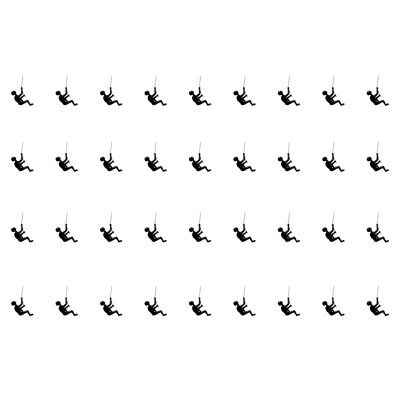 Climbing Man Home Decor Classic Wall-Art Sculpture | 36-Piece | Black