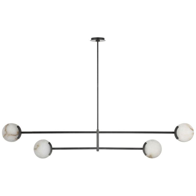 Kelly Wearstler Melange 72" Multi-Positional Chandelier with Alabaster, Bronze