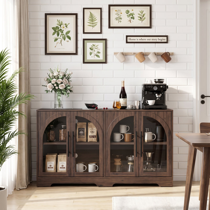 Buffet 55 po 4 portes 55 po, Noyer