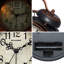 Réveille-matin analogique à quartz en métal noir
