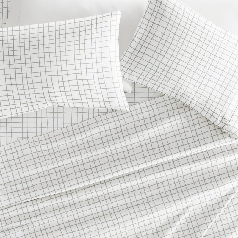 Classic Patterns Soft Sheet Set, Full Sheet Set with 2 Pillowcases, Plaid