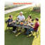 Rectangular Metal Outdoor Dining Table With Umbrella Hole , 96.5cm W 149.9cm D