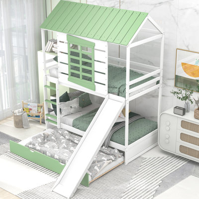 Lit simple superposé simple, blanc +, glissière convertible, lit escamotable pour les nuitées, pin et structure sur glissade, mouvement à gauche à droite, lit gigogne, chambre confortable