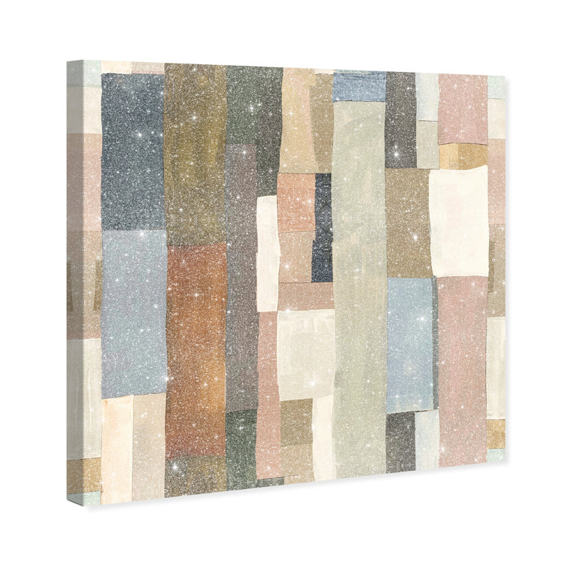 Beige Blocks II Canvas Abstract Print by Oliver Gal, Black Frame, 12 x 12, 12"H x 12"W, Canvas Unframed