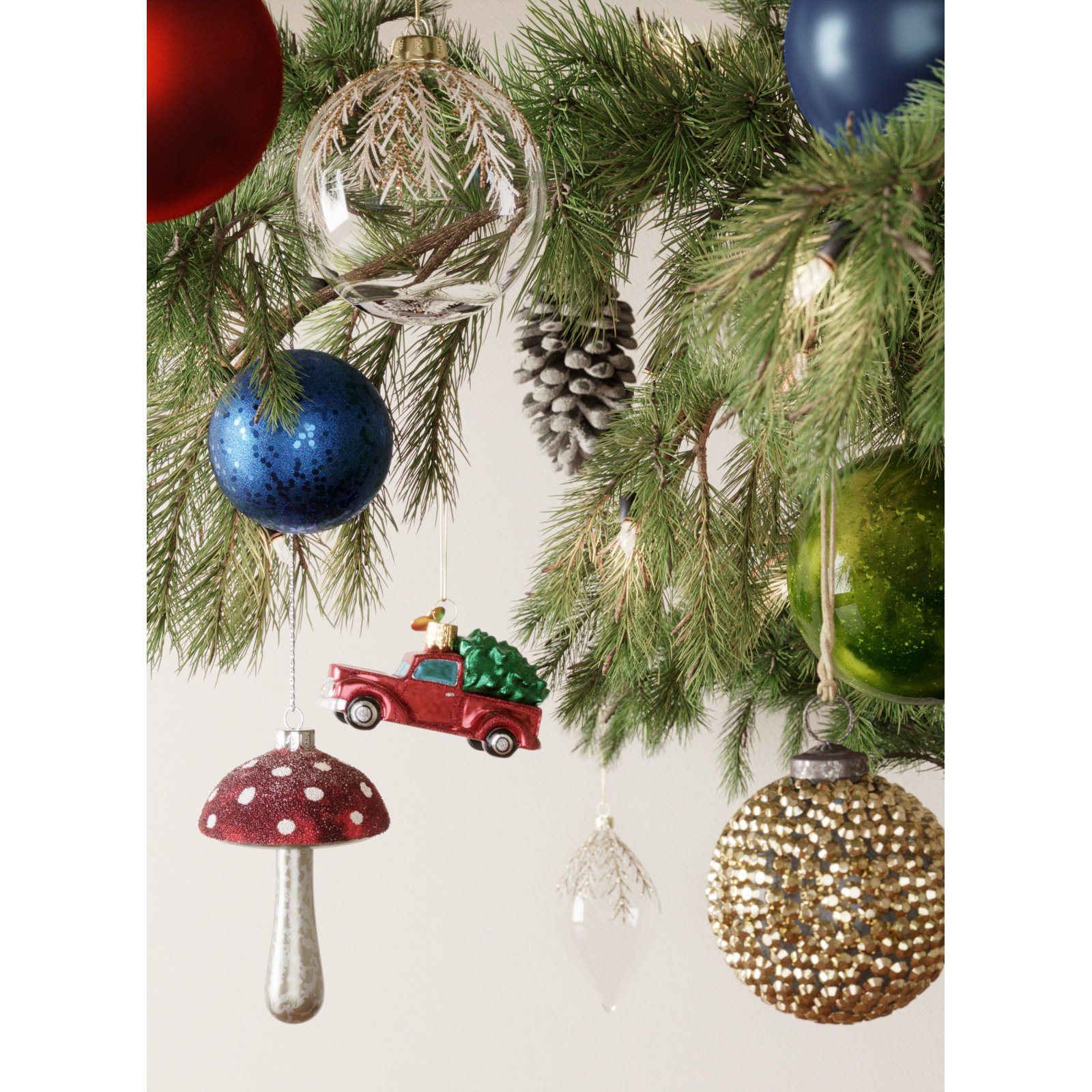 Mushroom Christmas Hanging Figurine Ornament