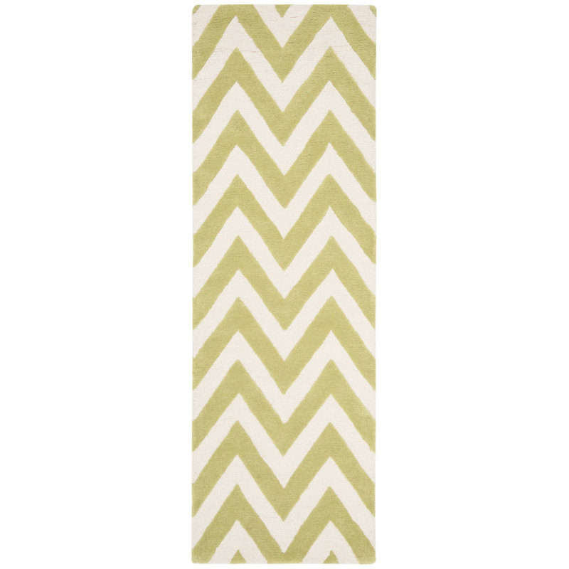 Sanyla Hand Tufted Wool Chevron Rug, Runner 2'6" x 6'