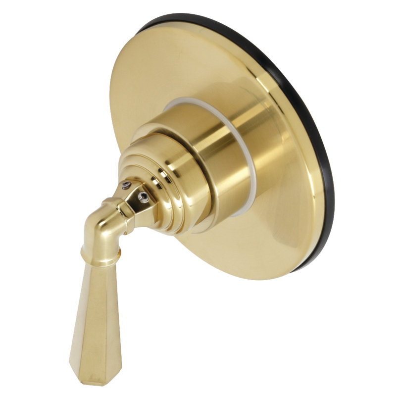 Kingston Brass Single-Handle Wall Mount Three-Way Diverter Valve with Trim Kit, Brushed Brass