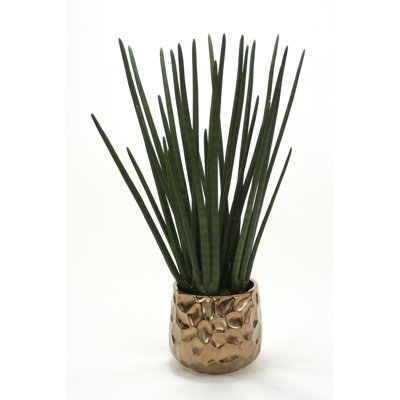 44 " H Faux Snake Plant in Earthenware Pot