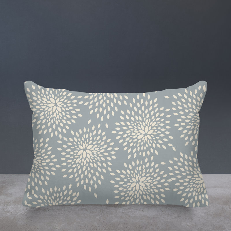 Housse et insert de coussin rectangulaire intérieur / extérieur en polyester filé Bavière, Gris / Crème