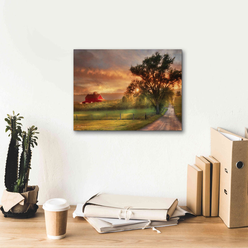 Gracie Oaks «Country Lane Sunset» par Lori Deiter, H 12 po x l 16 po x P 0,75 po