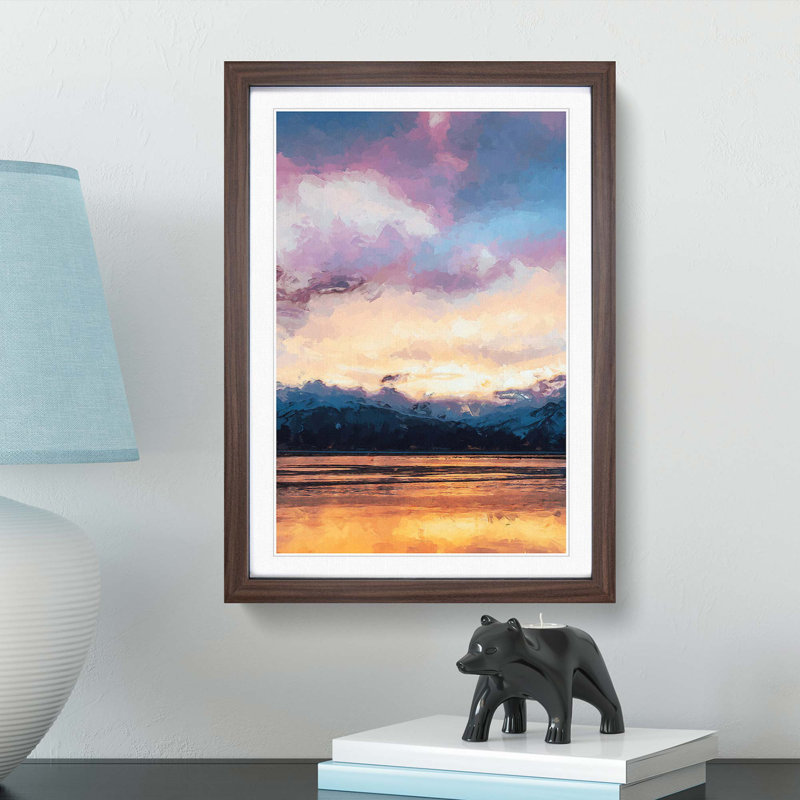 Clouds Above the Mountains in Abstract - Picture Frame Graphic Art Print, Walnut Framed, 65cm H x 48cm W x 2cm D