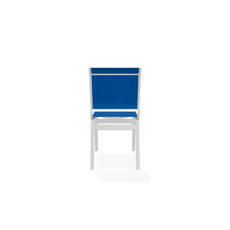 Chaise d'appoint de salle à manger Hiraku, Blanc texturé, Bleu pacifique 28D