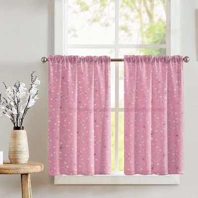 Rideau de café sur mesure en mélange de coton 27 po Paisley