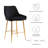 Upholstered Velvet Counter Stool with Steel Frame-89107365