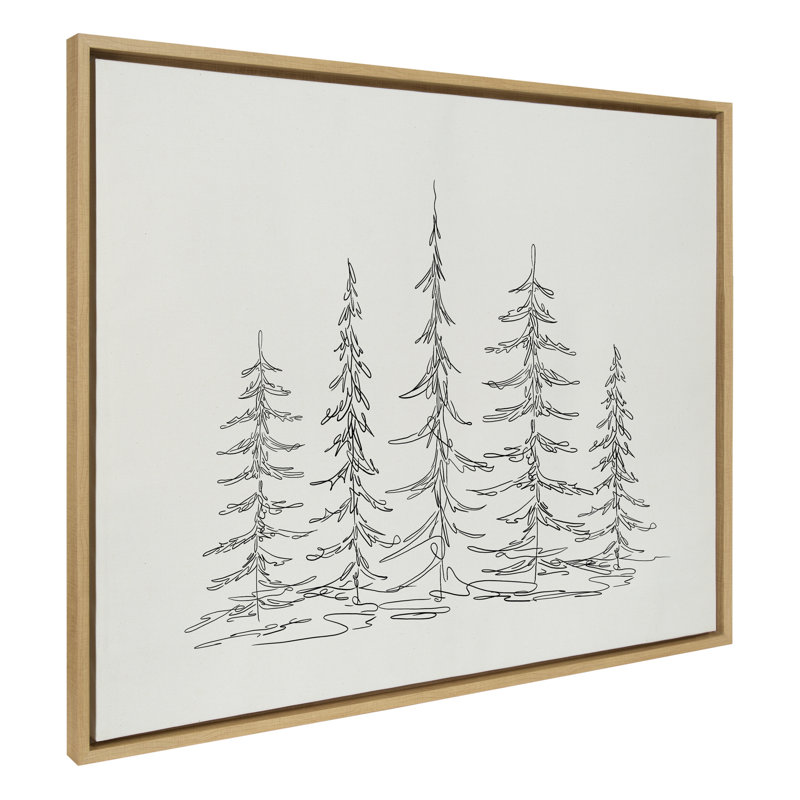 «Minimalist Evergreen Trees S croquis» par The Creative Bunch Studio, reproduction d'art sur toile encadrée, Naturel