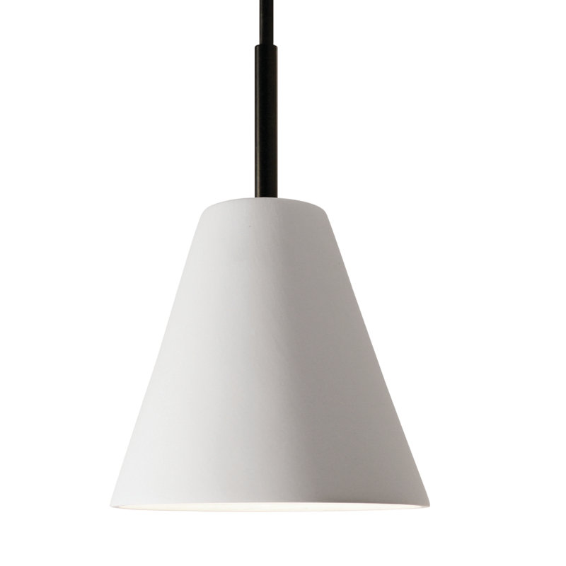 Luminaire suspendu à cône simple 1 lumière Mariya, Bisque