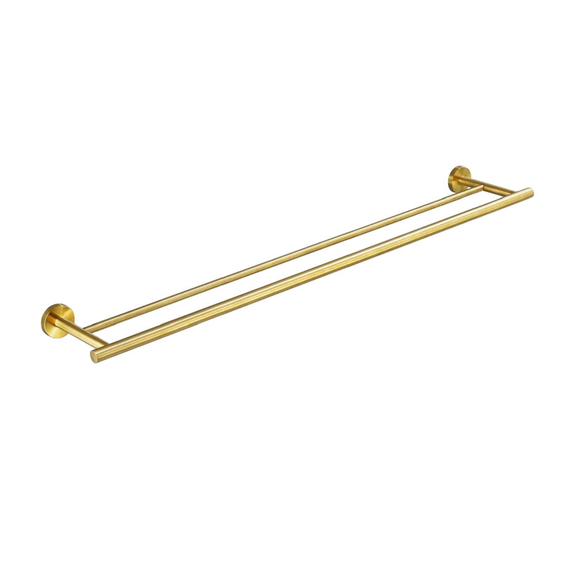 Porte-serviettes 23,6 po en acier inoxydable brossé doré - fixation murale pour salle de bain, chambre à coucher, buanderie et cuisine