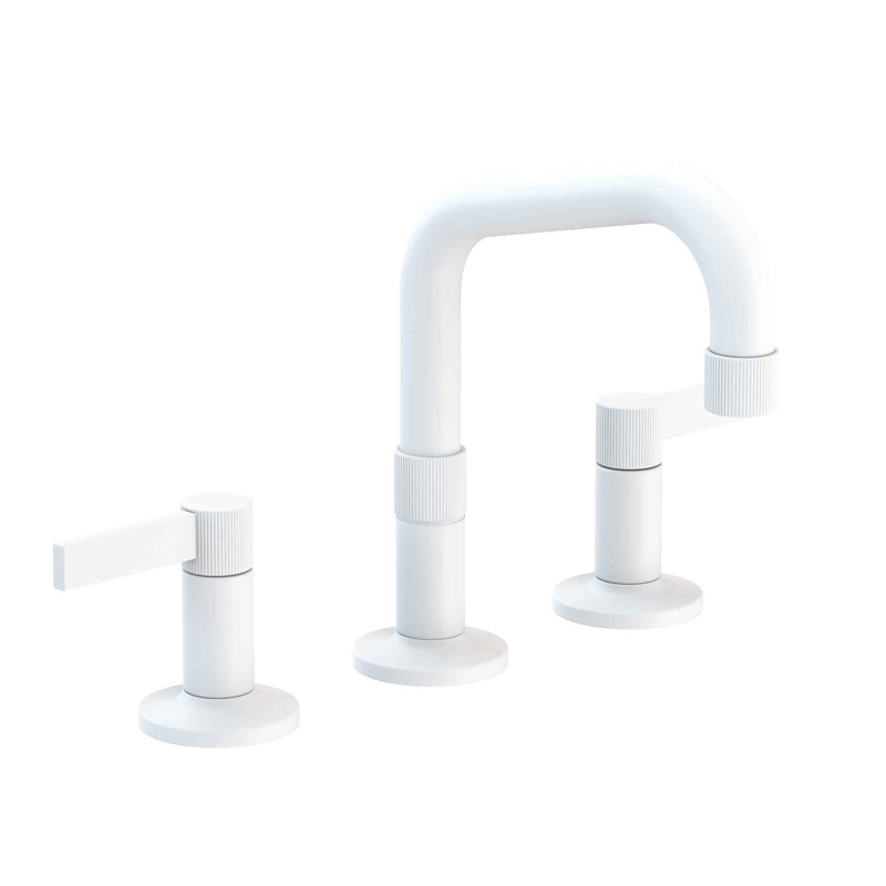 Pardees Widespread Bathroom Faucet with Drain Assembly, Matte White