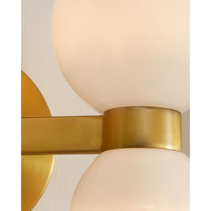 4 - Light Armed Sconce, Burnished Brass