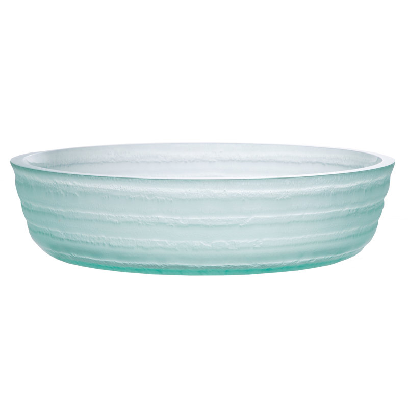Eden Bath 16.5'' Lightly Frosted Tempered Glass Circular Bathroom Sink