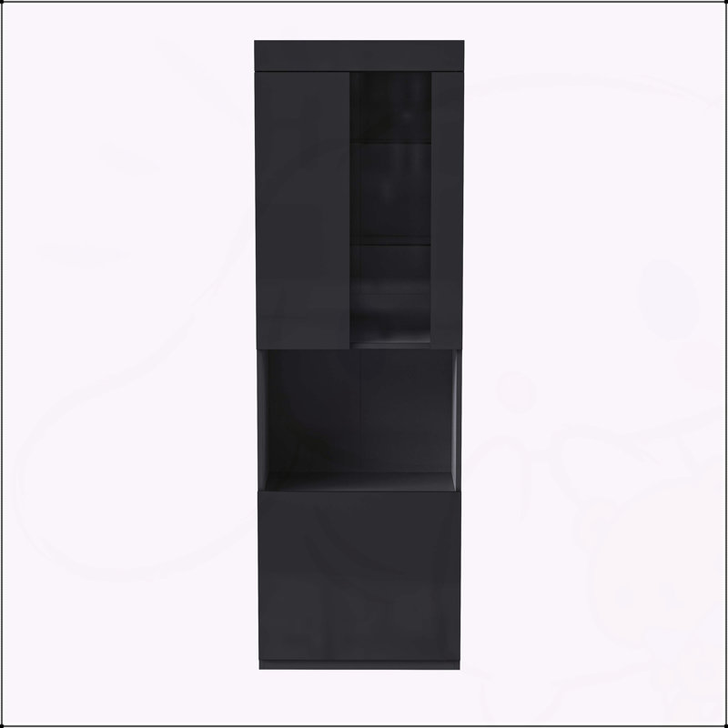 Armoire de rangement ultrabrillante avec lumières DEL, Noir