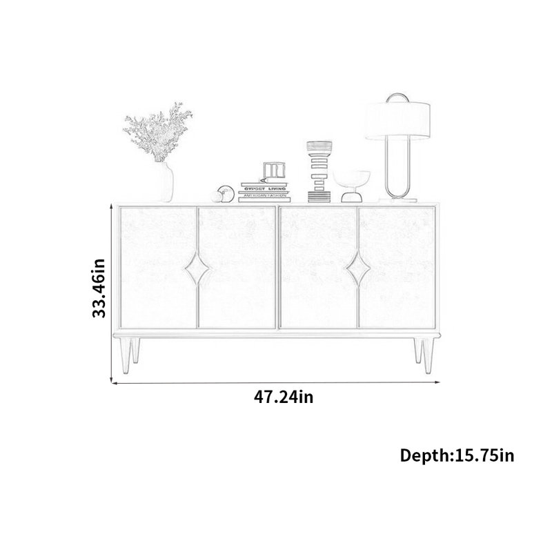 Cranbrook, 33.46" H x 47.24" W x 15.75" D