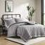 Édredon 3 pièces double / grand, style gris, rembourrage de 350 g / m², lavable à la machine, contient et 2 taies décoratives, étiquetées, incluses