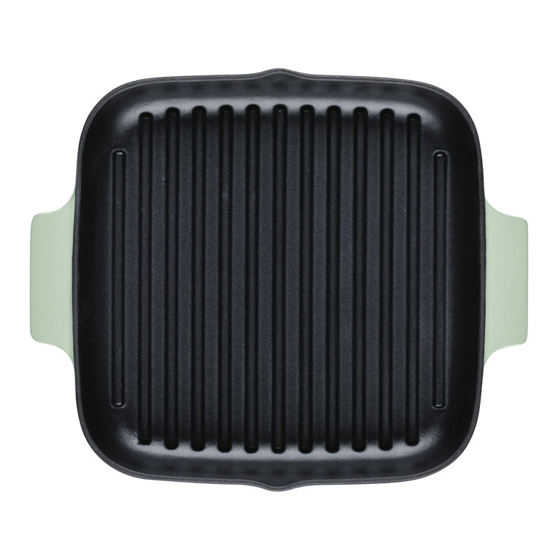 KitchenAid Enameled Cast Iron Square Grill and Roasting Pan, Pistachio