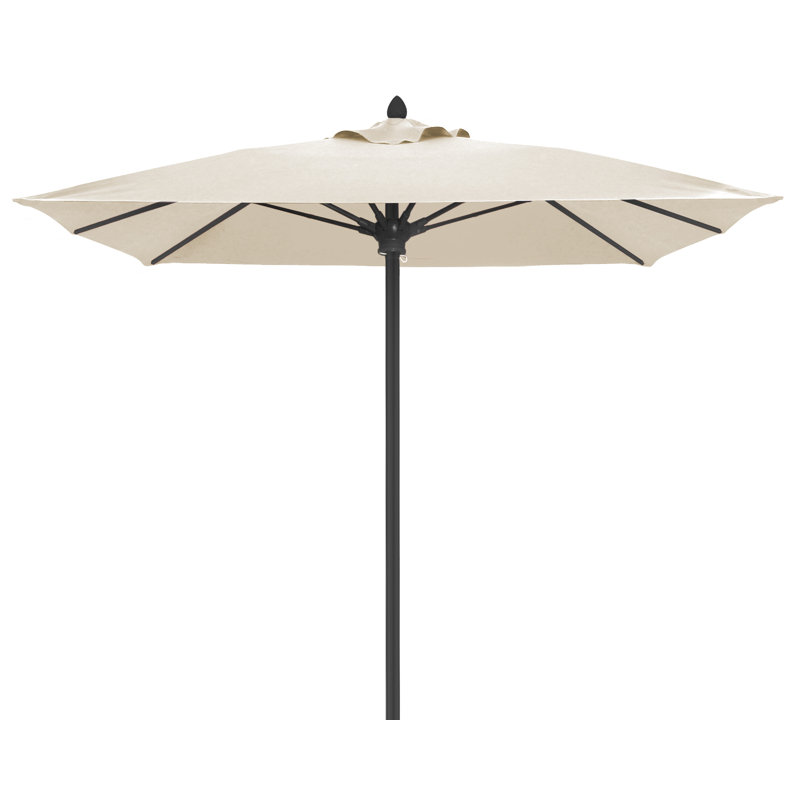 Parasol de marché carré 6 pi Prestige, Sunbrella® naturel, Noir
