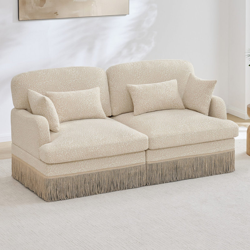 Canapé Comfy Chenille Leopard, Beige