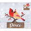 Figurine de Noël cardinal paix métal