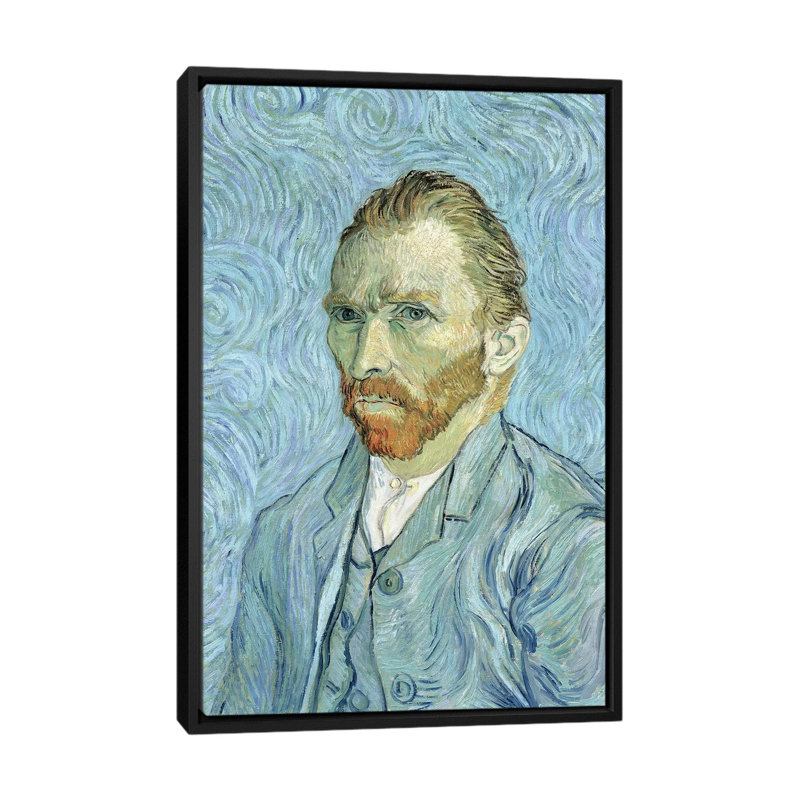 «Self Portrait August 1889» par Vincent Van Gogh, impression sur toile, H 60 po x l 40 po x P 1,5 po, Toile avec cadre noir
