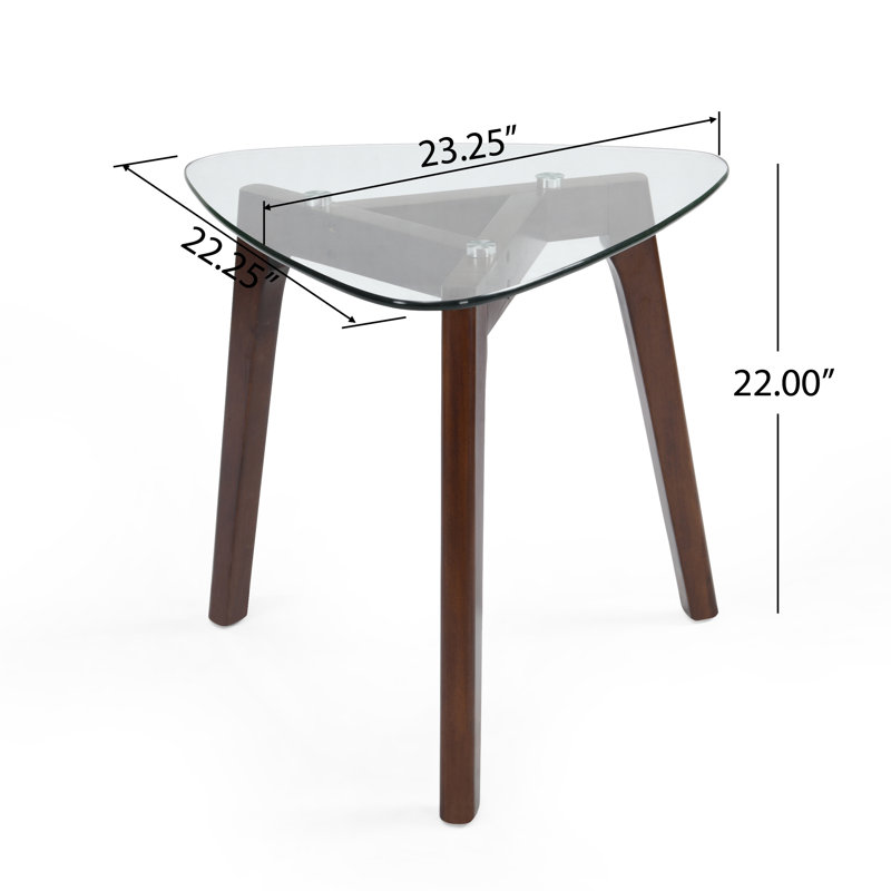 Glass Top End Table, Walnut